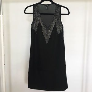 H&M beaded black dress